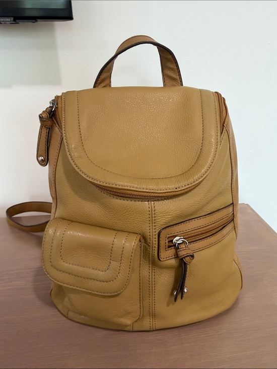 Tignanello Handbags - Tignanello Tan Pebble Leather Backpack